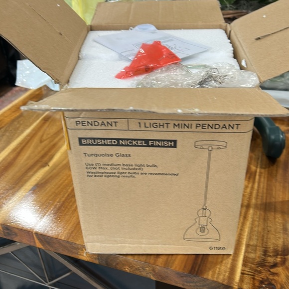 Teal Glass Pendant Light - Picture 3 of 3